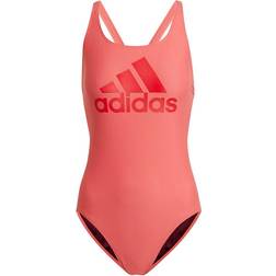 Adidas Women's SH3.RO Big Logo Swimsuit - Semi Turbo/Vivid Red