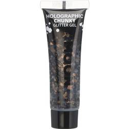 Smiffys Holographic Chunky Glitter Gel Black