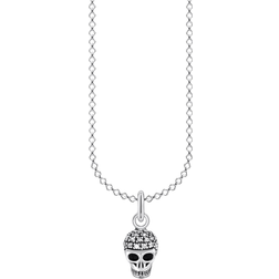 Thomas Sabo Charm Club Delicate Skull Necklace - Silver/Transparent