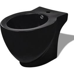 vidaXL Bidet Redondo De Cerámica, Negro