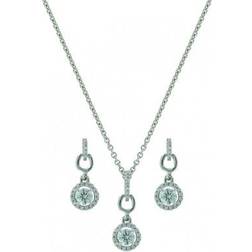 Montana Silversmiths Halo & Horseshoes Jewelry Set - Silver/Transparent