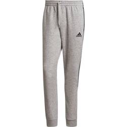 Adidas Essentials Fleece Tapered Cuff 3-Stripes Joggers Pant - Medium Grey Heather/Black