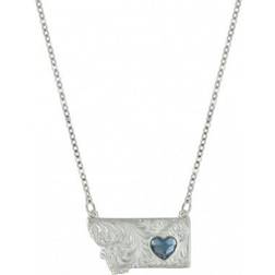 Montana Silversmiths Montana Big Sky Love Heart Necklace - Silver/Blue