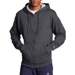 Champion Powerblend Fleece Full Zip C Logo Hoodie - Granite Heather