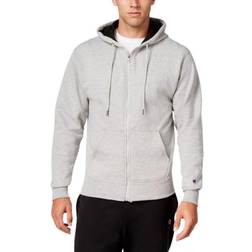 Champion Powerblend Fleece Full Zip C Logo Hoodie - Oxford Grey