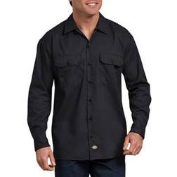 Dickies Flex Relaxed Fit Long Sleeve Twill Work Shirt - Black