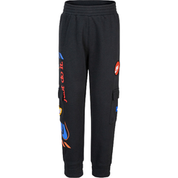 Nike Little Kid's Fleece Cargo Pants - Black/Orange/Signal Blue (86I374-023)