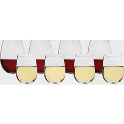 Orrefors O Cabernet/Merlot + Viognier/Chardonnay Stemless Calice da Vino 8pcs