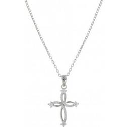 Montana Silversmiths Tangled Arms Cross Necklace - Silver/Transparent