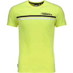 Superdry Core Logo Sport Stripe T-shirt - Neon Yellow