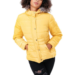 Hype Mid Length Women's Padded Coat - Mustard Yellow