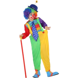 Th3 Party Costume for Children Male Clown Green Yellow