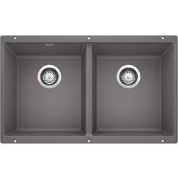 Blanco PRECIS Equal Double Undermount Cinder