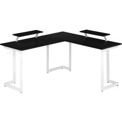 Techni Sport Warrior L Shaped Gaming Desk - Black/White, 1498x1600x895mm