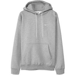 Nike Solo Swoosh Fleece Hoodie - Dark Grey Heather/White