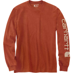 Carhartt Loose Fit Heavyweight Long Sleeve Logo Sleeve Graphic T-shirt - Jasper Heather