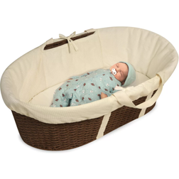 Badger Wicker-Look Woven Baby Moses Basket with Bedding 19.5x32"