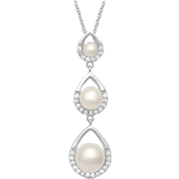 Montana Silversmiths Perfect Teardrop Necklace - Silver/Pearl/Transparent