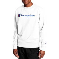 Champion Powerblend Crew Script Logo Sweatshirt - White