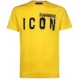 DSquared2 Icon Spray Logo T-shirt - Yellow