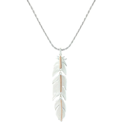 Montana Silversmiths Plume Feather Necklace - Silver/Rose Gold