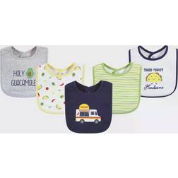 Hudson Taco Truck Cotton Bibs in Blue 5-pack