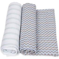 Miracle Stripe/Chevron Muslin Swaddles Blankets 2-pack