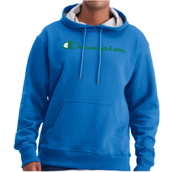 Champion Powerblend Script Logo Hoodie - Balboa Blue