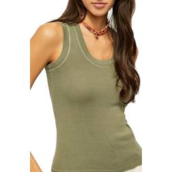 Free People U-Neck Tank - Army Dust