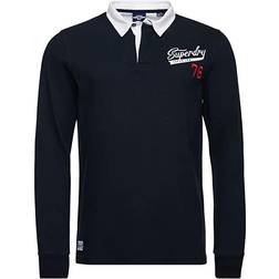 Superdry Long Sleeve Jersey Rugby Shirt- Eclipse Navy