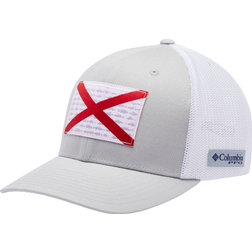 Columbia PFG Fish Flag Mesh Ball Cap High Crown - Cool Grey/White