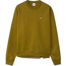 Nike Solo Swoosh Fleece Crew Sweatshirt Unisex - Desert Moss/White