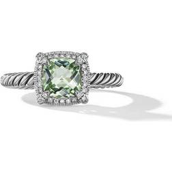 David Yurman Petite Chatelaine Pavé Bezel Ring - Silver/Prasiolite/Diamonds