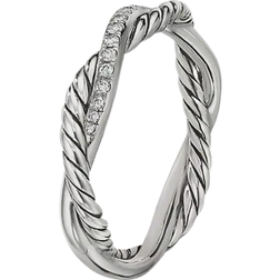 David Yurman Petite Infinity Twisted Ring - Silver/Diamonds