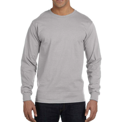 Hanes Beefy-T Long-Sleeve T-shirt Unisex - Light Steel