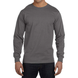 Hanes Beefy-T Long-Sleeve T-shirt Unisex - Charcoal Heather