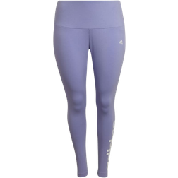 adidas Women's Essentials High-Waisted Logo Leggings Plus Size - Light Purple/White