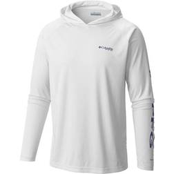 Columbia PFG Terminal Tackle Hoodie - White/Nightshade Logo