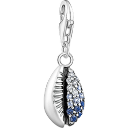 Thomas Sabo Charm Club Collectable Shell Charm Pendant - Silver/Blue/Transparent