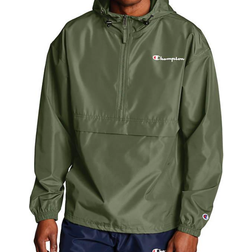 Champion Script Logo Packable Jacket Unisex - Cargo Olive