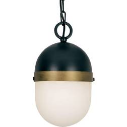 Crystorama Capsule Small 1-Light Pendant BLACK/GOLD Pendant Lamp 6"