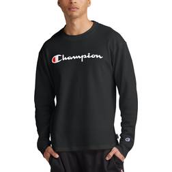 Champion Waffle Logo Graphic Long-Sleeve T-shirt - Black