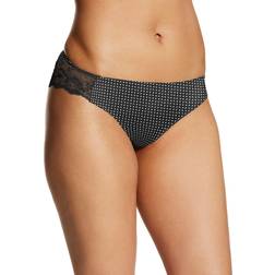 Maidenform Comfort Devotion Lace Back Tanga - Black Dot Print