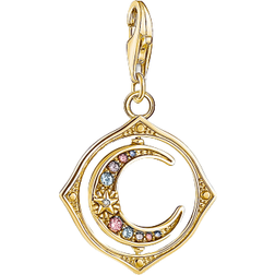 Thomas Sabo Charm Club Collectable Moon Charm Pendant - Gold/Transparent