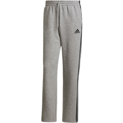 adidas Essentials Fleece Open Hem 3-Stripes Pants - Medium Grey Heather