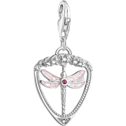 Thomas Sabo Charm Club Collectable Dragonfly Charm Pendant - Silver/Pink/Red/Transparent