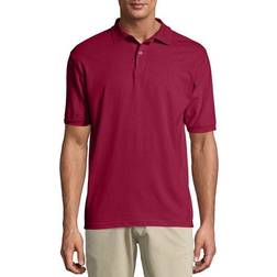 Hanes Cotton-Blend EcoSmart Polo Jersey - Cardinal