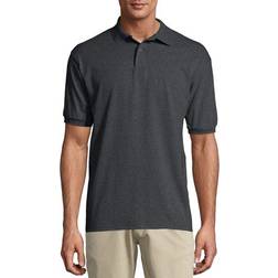 Hanes Cotton-Blend EcoSmart Polo Jersey - Charcoal Heather