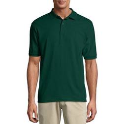 Hanes Cotton-Blend EcoSmart Polo Jersey - Deep Forest