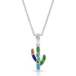 Montana Silversmiths Two Side To Every Cactus Necklace - Silver/Multicolour